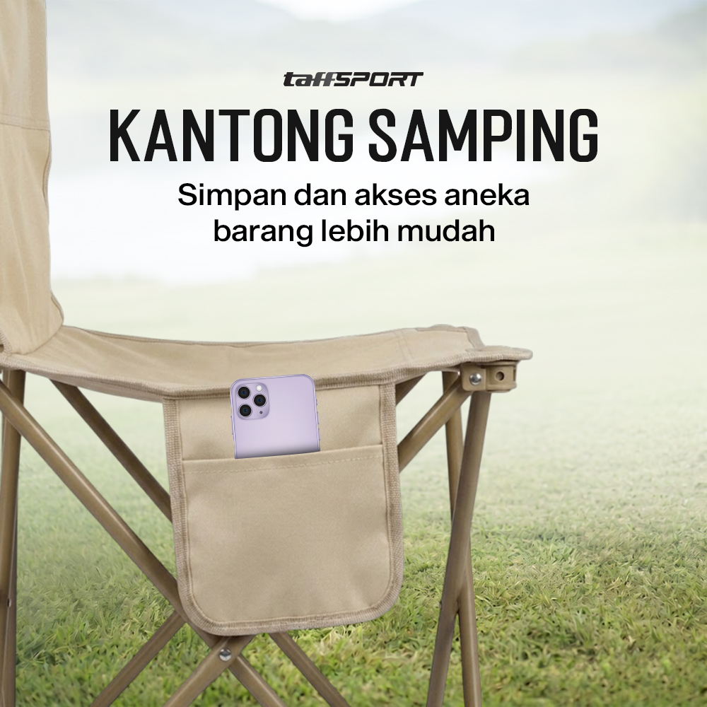 Gambar produk TaffSPORT Kursi Lipat Outdoor Camping Portable Oxford Folding Chair M - BD852 - 4