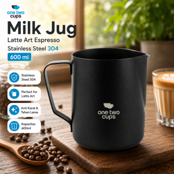 One Two Cups Milk Jug Pitcher Susu Latte Art Espresso Stainless Steel - A051