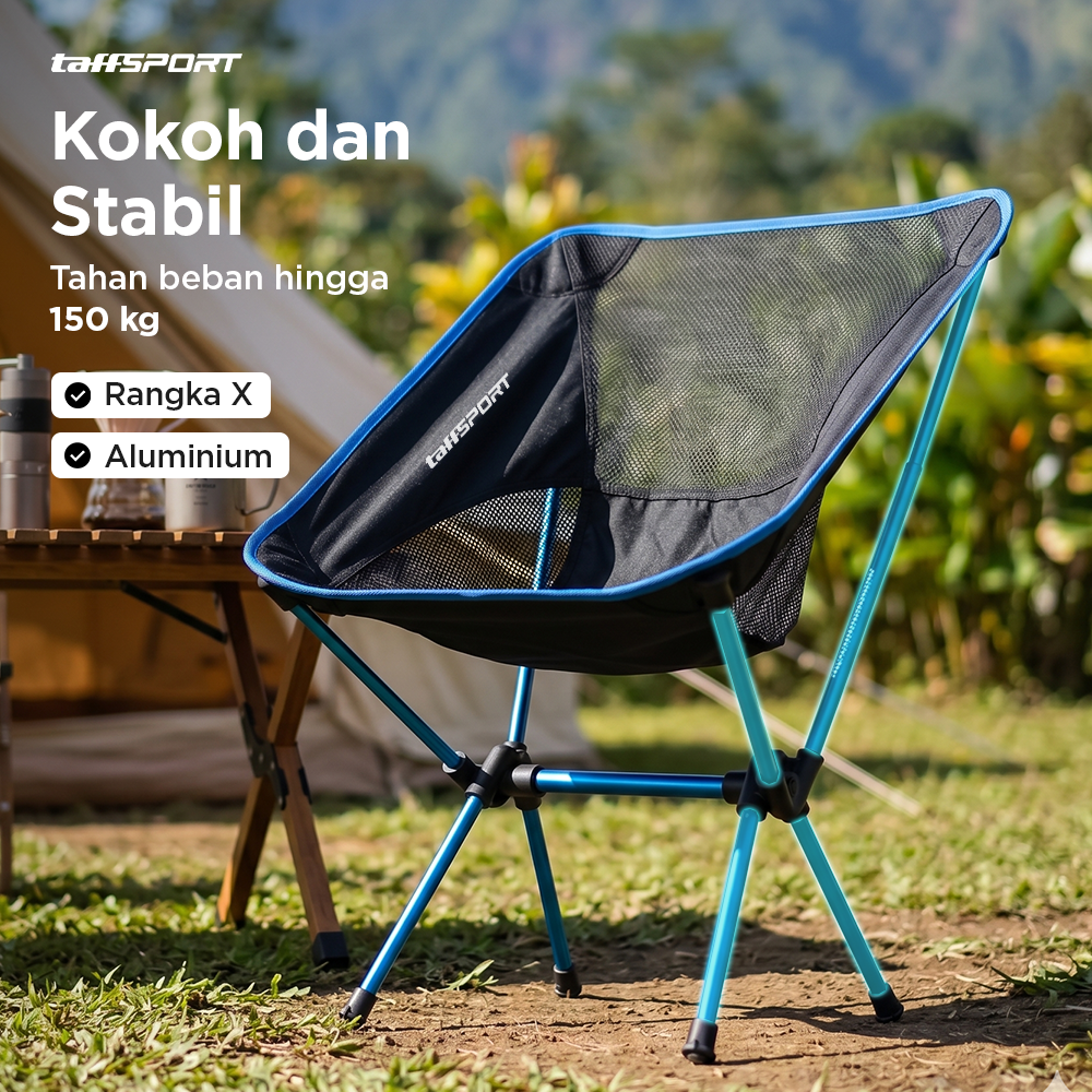 TaffSPORT Kursi Lipat Outdoor Camping Portable Oxford Folding Chair Low - SF733 Gambar produk TaffSPORT Kursi Lipat Outdoor Camping Portable Oxford Folding Chair Low - SF733 - 1