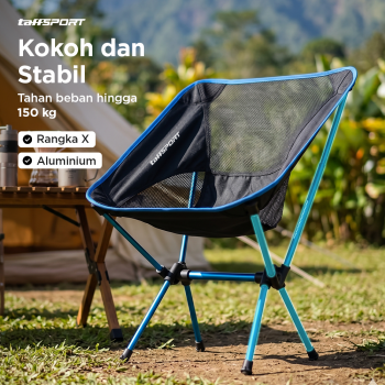 Gambar produk TaffSPORT Kursi Lipat Outdoor Camping Portable Oxford Folding Chair Low - SF733 - 1