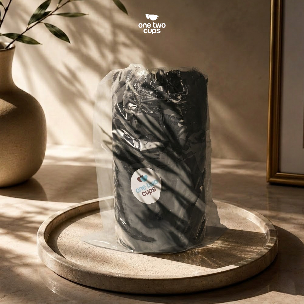 One Two Cups Gelas Kaca Aesthetic Kopi Teh Dirty Latte Stripe Glass 360ml - SH-25 Gambar produk One Two Cups Gelas Kaca Aesthetic Kopi Teh Dirty Latte Stripe Glass 360ml - SH-25 - Kemasan