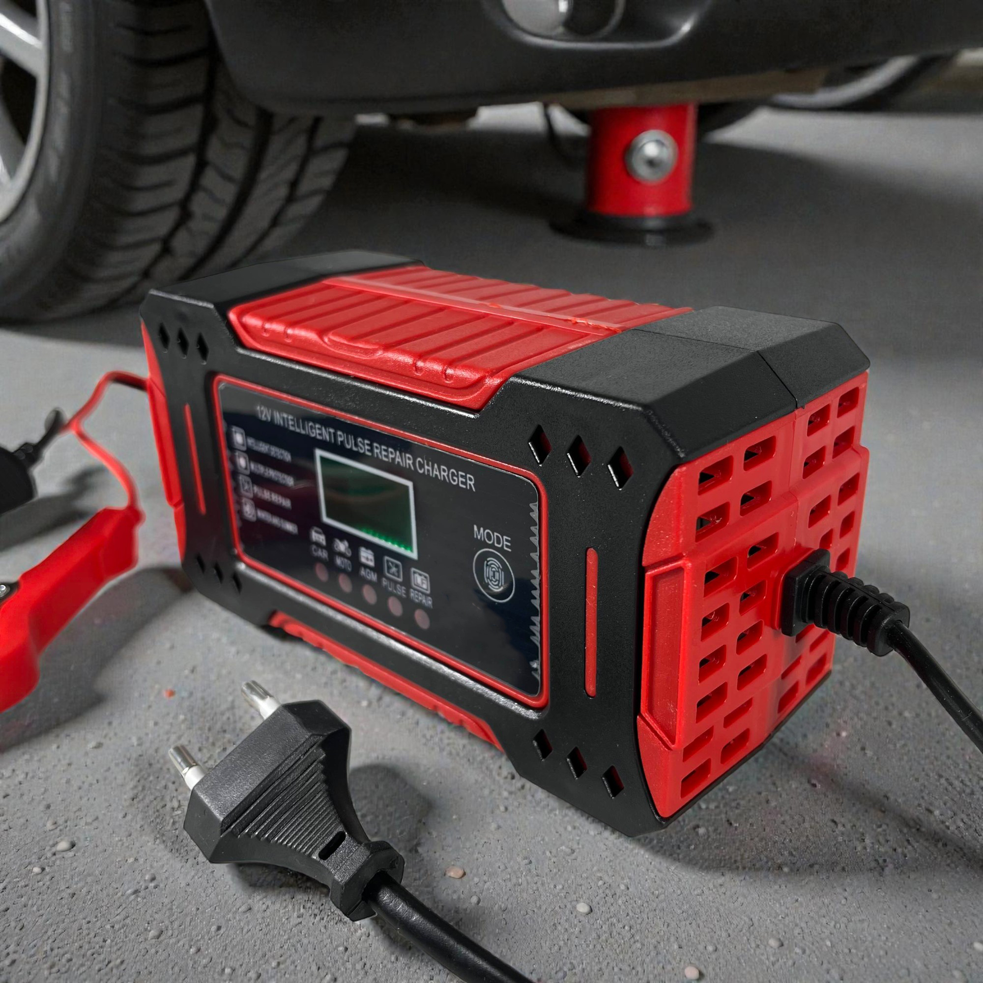 OTOHEROES Charger Aki Mobil Intelligent Portable LCD Display 12V 6A - OM126 Gambar produk OTOHEROES Charger Aki Mobil Intelligent Portable LCD Display 12V 6A - OM126 - 2