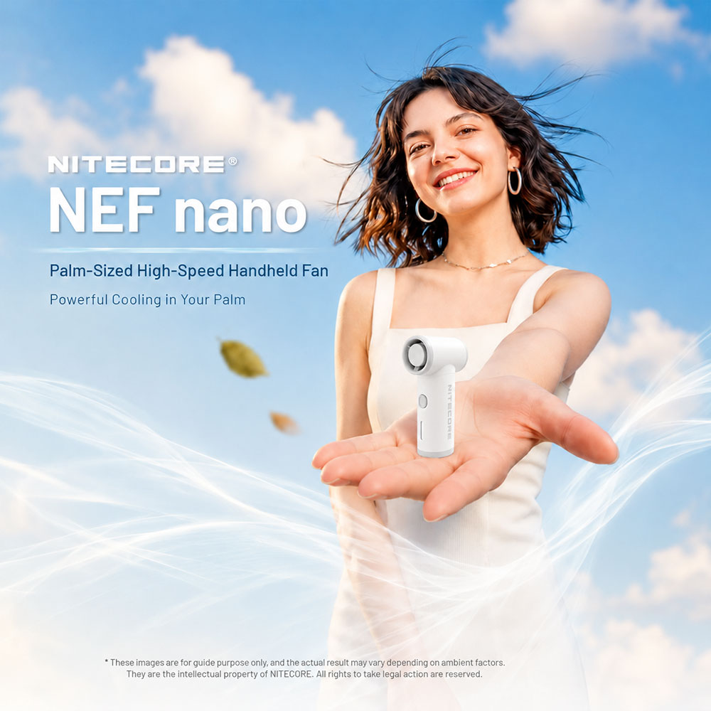 Gambar produk NITECORE Kipas Angin Mini Portable 5 Speed Level Fast Charging 2000mAh - NEF nano - Utama