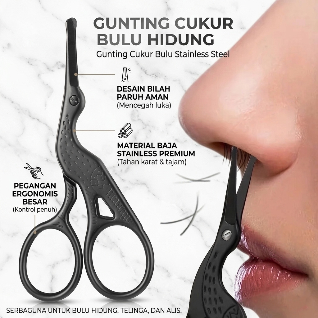 Rkown Gunting Cukur Bulu Hidung Nose Hair Stainless Steel - INU27 Gambar produk Rkown Gunting Cukur Bulu Hidung Nose Hair Stainless Steel - INU27 - Utama