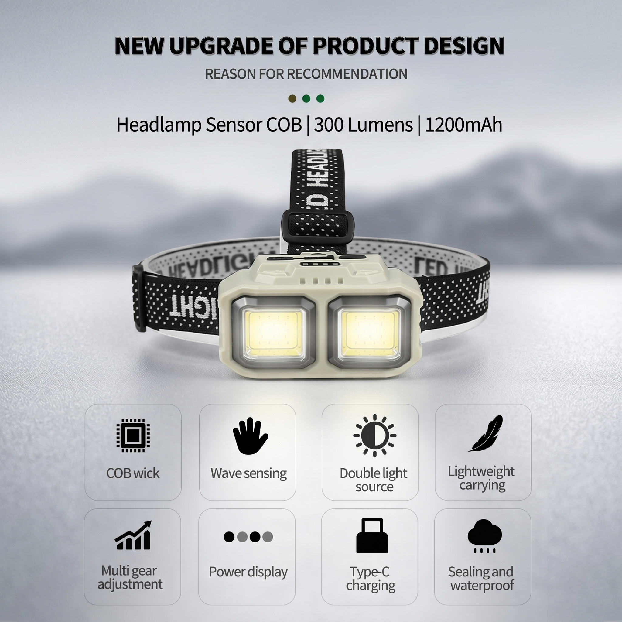 Htomaza Senter Kepala Headlamp LED COB Smart Sensor 300 Lumens 1200mAh - HX-816S Gambar produk Htomaza Senter Kepala Headlamp LED COB Smart Sensor 300 Lumens 1200mAh - HX-816S - Utama