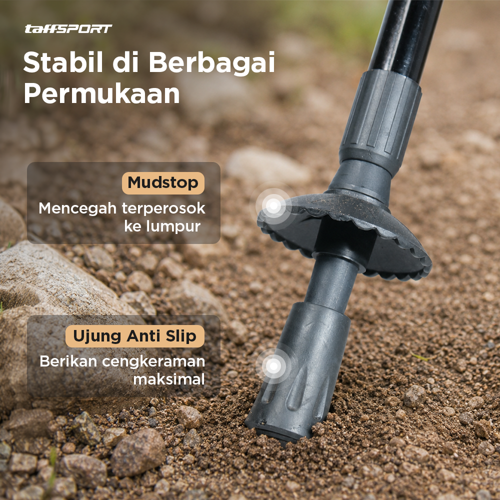 TaffSPORT Alat Bantu Mendaki Trekking Pole Alpenstocks Climbing Tool - ODIN Gambar produk TaffSPORT Alat Bantu Mendaki Trekking Pole Alpenstocks Climbing Tool - ODIN - 4