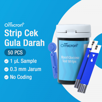 TaffOmicron Strip Cek Gula Darah Blood Glucose Test Needles 50 PCS - TS-50