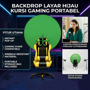 TaffSTUDIO Backdrop Background Green Screen Kursi Gaming - G1