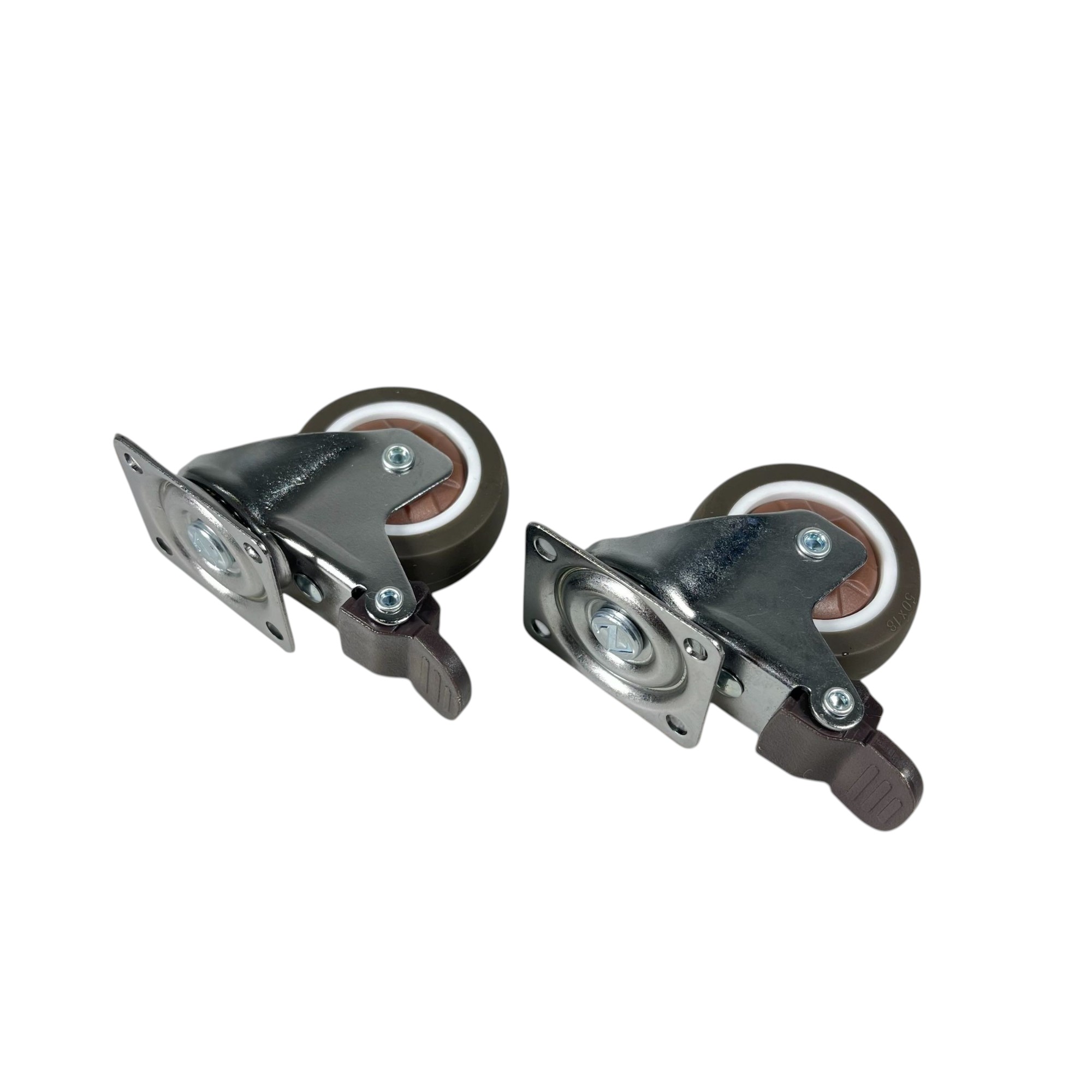 CASTRY Roda Kastor Furniture Soft Rubber Caster Wheel 2 Inch 2 PCS Flat with Brake - C20 Gambar produk CASTRY Roda Kastor Furniture Soft Rubber Caster Wheel 2 Inch 2 PCS Flat with Brake - C20 - 8