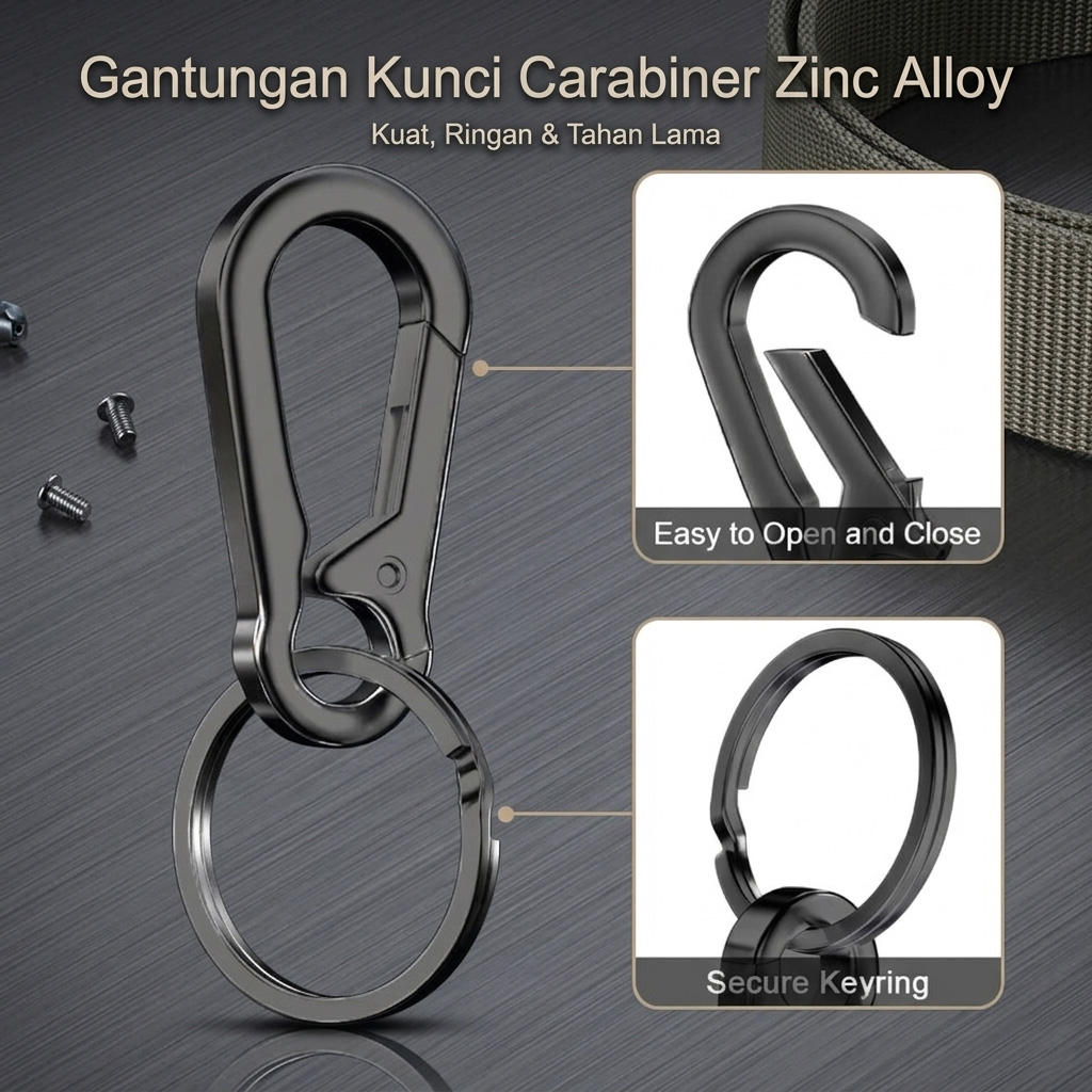 Bombon Gantungan Kunci Multifunctional Carabiner Keychain Zinc Alloy - INU67 Gambar produk Bombon Gantungan Kunci Multifunctional Carabiner Keychain Zinc Alloy - INU67 - Utama