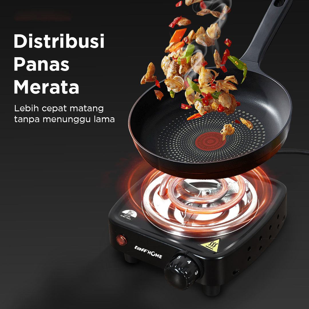 TaffHOME Kompor Listrik 1 Tungku Mini Portable Coil Hot Plate 500W - WY-03B Gambar produk TaffHOME Kompor Listrik 1 Tungku Mini Portable Coil Hot Plate 500W - WY-03B - 1