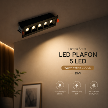 SHENGDAO Lampu Sorot LED Plafon Spot Downlight Grille Warm White 3000K - SD-10W