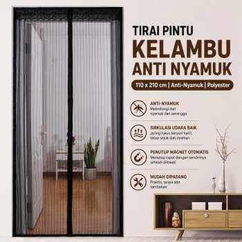 TaffHOME Tirai Pintu Anti Nyamuk DIY Kelambu Magnetic Door - HW121