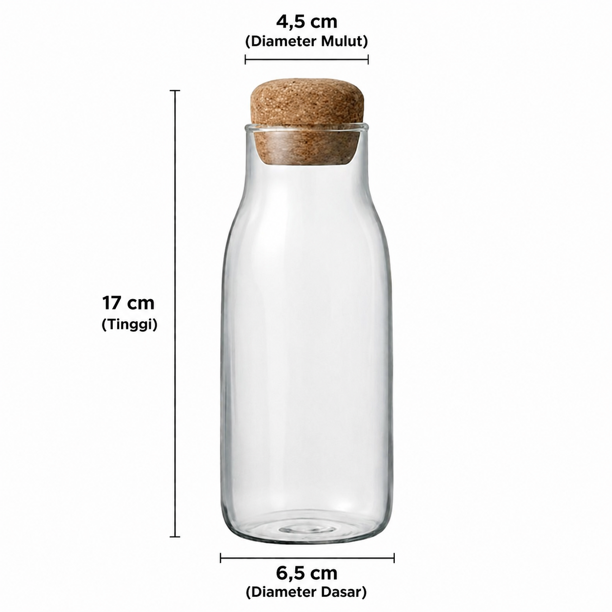 HUFFA Botol Toples Kaca Cork Seal Storage Jar Teh Kopi Multifungsi 300ml - YS-8080 Gambar produk HUFFA Botol Toples Kaca Cork Seal Storage Jar Teh Kopi Multifungsi 300ml - YS-8080 - 5