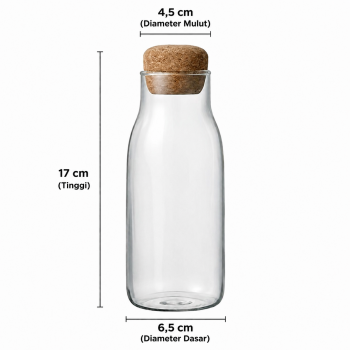 Gambar produk HUFFA Botol Toples Kaca Cork Seal Storage Jar Teh Kopi Multifungsi 300ml - YS-8080 - 5