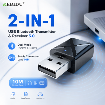 Gambar produk Kebidu USB Dongle HiFi Audio Transmitter & Receiver Bluetooth 5.0 - KN320