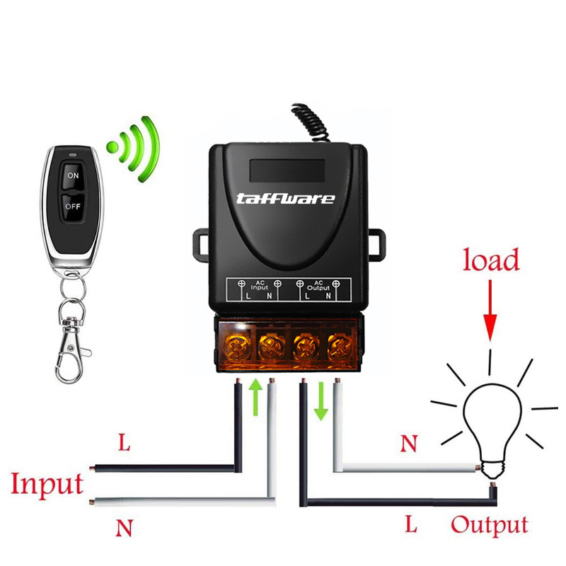 Taffware Wireless Relay Switch Remote Control 433 MHz 220V 30A - KR2201B Gambar produk Taffware Wireless Relay Switch Remote Control 433 MHz 220V 30A - KR2201B - 6