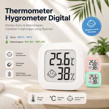 DIZAINLIFE Thermometer Hygrometer Digital LCD Display - CX-0726