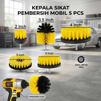 Tress Kepala Sikat Pembersih Poles Mobil Car Polisher Drill Kit 5 PCS - INU02