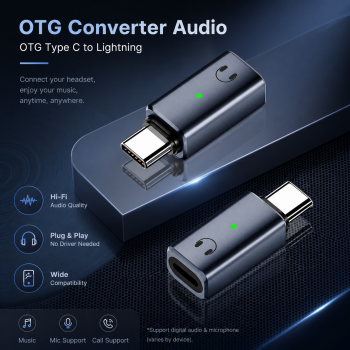 KOVVO Adaptor Converter Audio OTG Type C to Lightning iPhone Earpods - KV-15