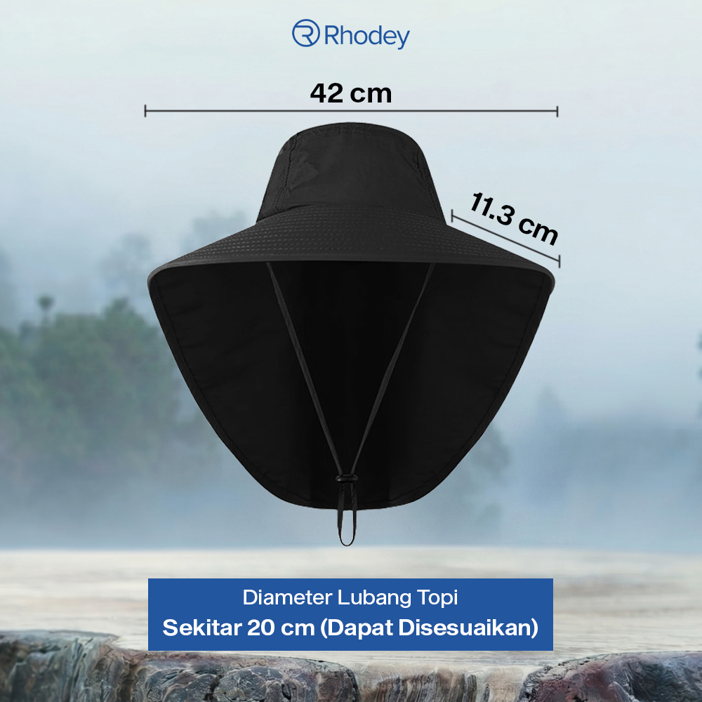 Rhodey Topi Rimba Hiking Outdoor Anti UV Waterproof Polyamide - BH031 Gambar produk Rhodey Topi Rimba Hiking Outdoor Anti UV Waterproof Polyamide - BH031 - 7