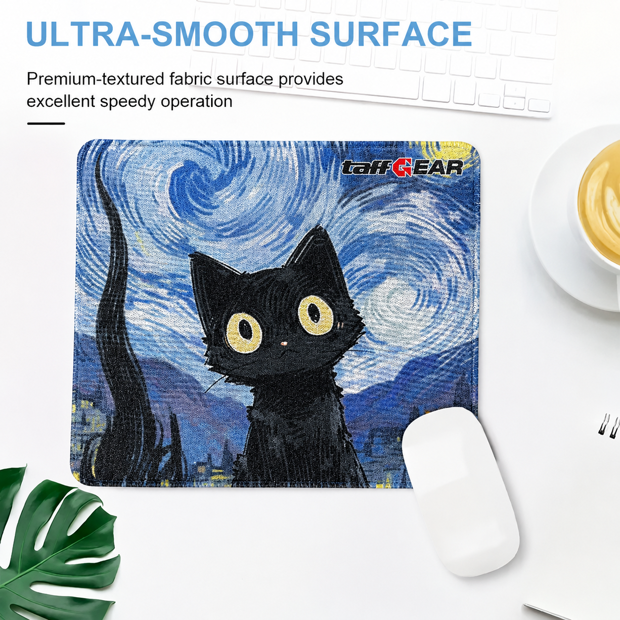 TaffGEAR Mouse Pad Gaming Starry Night Black Cat Desk Mat 300x250x3mm - RO80 Gambar produk TaffGEAR Mouse Pad Gaming Starry Night Black Cat Desk Mat 300x250x3mm - RO80 - 4