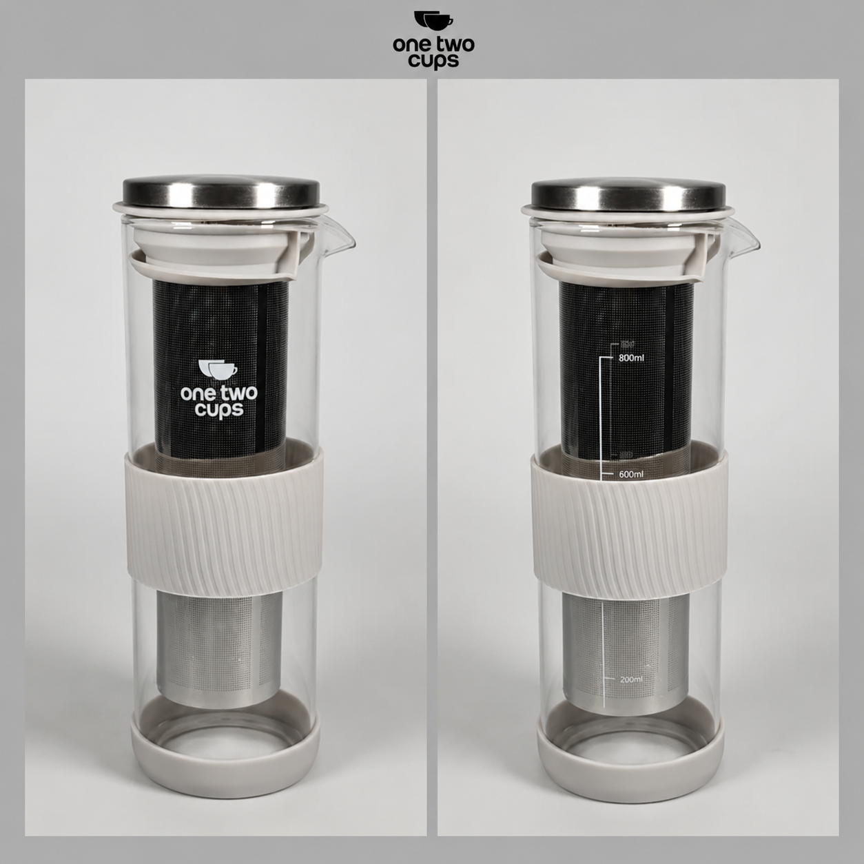 One Two Cups Teko Kopi Cold Brew Coffee Maker Filter Stainless 800ml - OD-15 Gambar produk One Two Cups Teko Kopi Cold Brew Coffee Maker Filter Stainless 800ml - OD-15 - 1