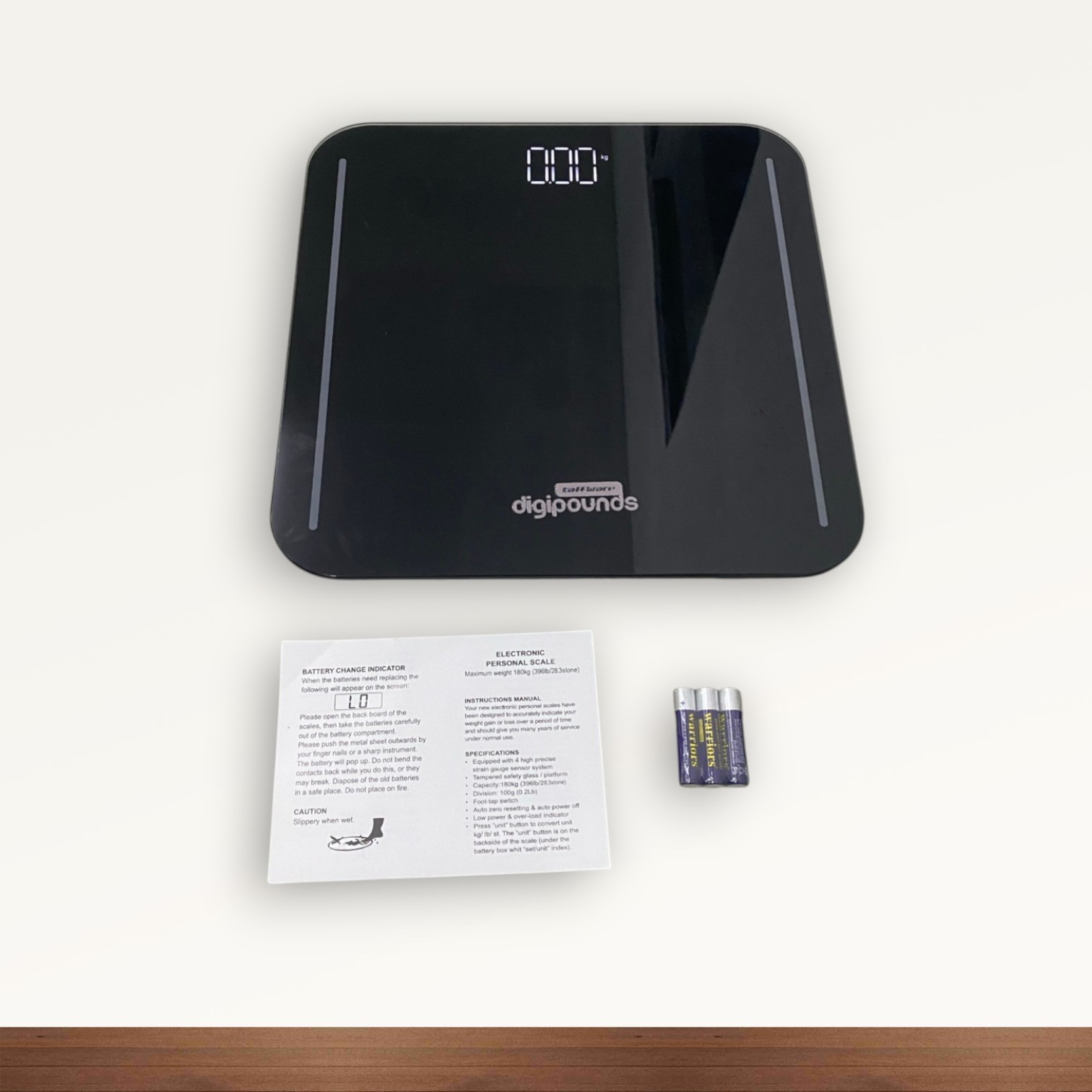 Taffware Digipounds Timbangan Badan Digital Scale Tempered Glass 180kg - B7089 Gambar produk Taffware Digipounds Timbangan Badan Digital Scale Tempered Glass 180kg - B7089 - 6