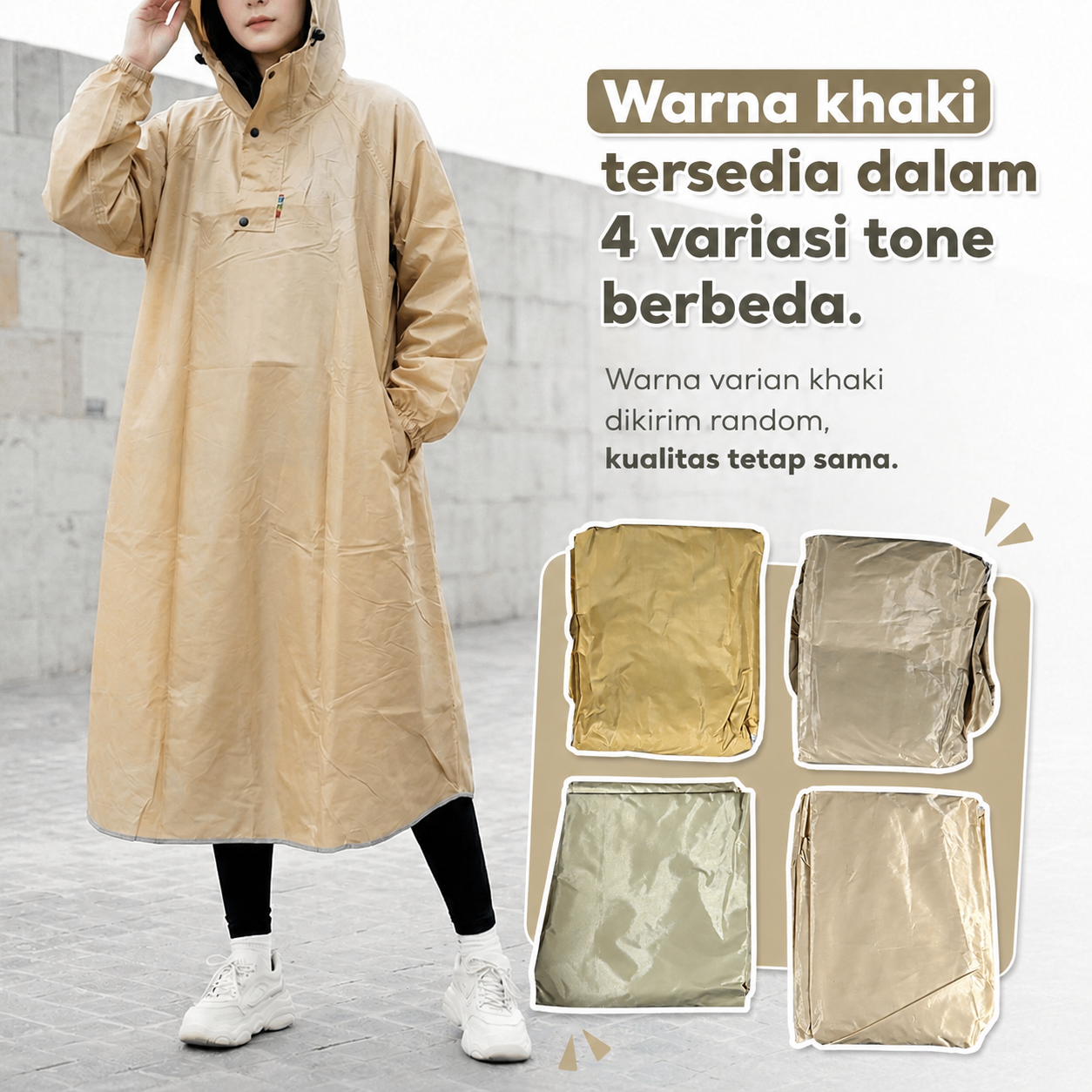 Rhodey Jas Hujan Ponco Anti Rembes 150D Oxford Waterproof Raincoat Size M - PY-45 Gambar produk Rhodey Jas Hujan Ponco Anti Rembes 150D Oxford Waterproof Raincoat Size M - PY-45 - 6