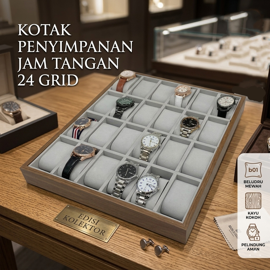 LuWei Kotak Penyimpanan Jam Tangan Storage Organizer Watch Box 24 Grid - SKT60 Gambar produk LuWei Kotak Penyimpanan Jam Tangan Storage Organizer Watch Box 24 Grid - SKT60 - Utama