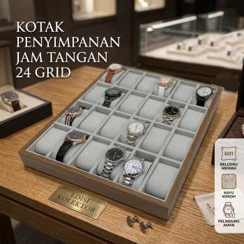 LuWei Kotak Penyimpanan Jam Tangan Storage Organizer Watch Box 24 Grid - SKT60
