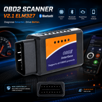 Diagmall ELM327 Bluetooth OBD2 Scanner Mobil V2.1 Android iOS - SC03