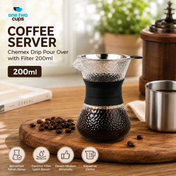 One Two Cups Coffee Server Chemex Drip Pour Over with Filter - SE112
