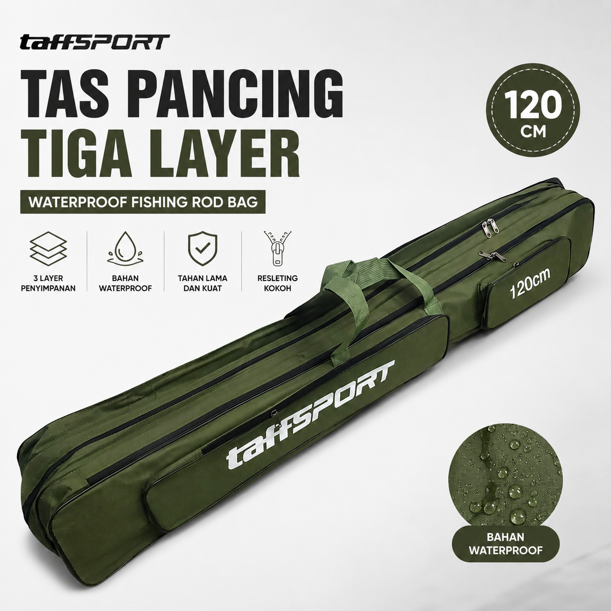 Gambar produk TaffSPORT Tas Pancing Joran Fishing Bag 1200D Oxford 120cm - MS20 - Utama