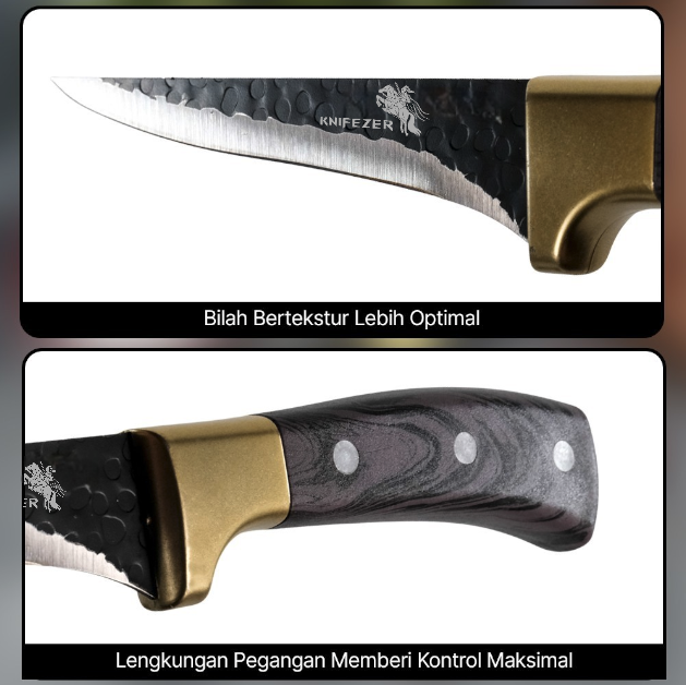 KNIFEZER Pisau Daging Fillet Stainless Steel 3Cr13 Forged Boning Knife - LT27 Gambar produk KNIFEZER Pisau Daging Fillet Stainless Steel 3Cr13 Forged Boning Knife - LT27 - 2