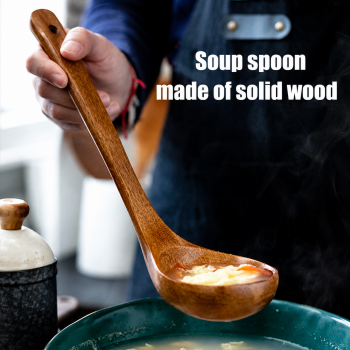 TIAN Sendok Sayur Centong Sup Long Handle Non Stick Soup Ladle Kayu - TN-8