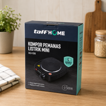 Gambar produk TaffHOME Kompor Listrik 1 Tungku Mini Portable Hot Plate 500W - DLD-101B - Kemasan