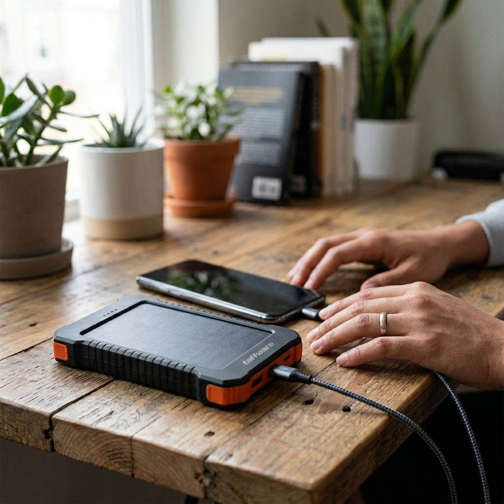 Taffware Power Bank 10000mAh Solar Flashlight Waterproof Dual USB Port - PS-P401 Gambar produk Taffware Power Bank 10000mAh Solar Flashlight Waterproof Dual USB Port - PS-P401 - 3