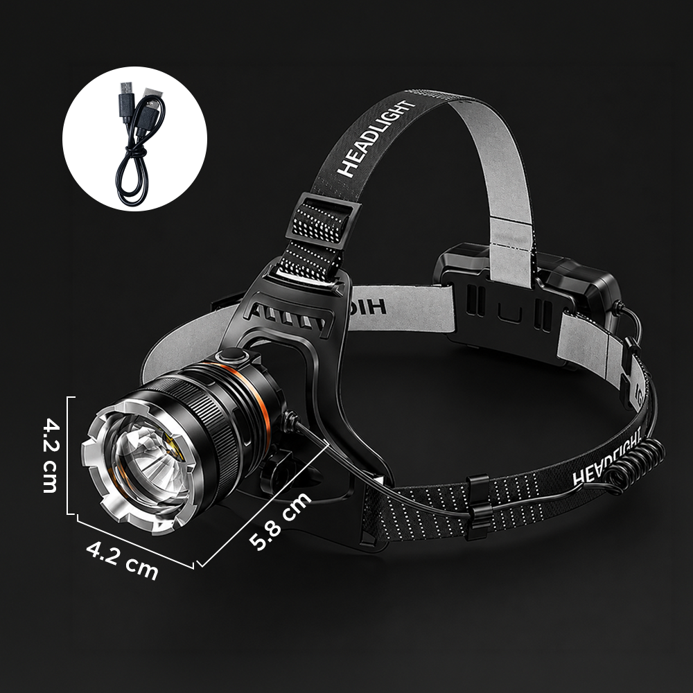 XIWANG Senter Kepala Headlamp LED XHP50 Rechargeable IPX4 20W - HP35 Gambar produk XIWANG Senter Kepala Headlamp LED XHP50 Rechargeable IPX4 20W - HP35 - 8