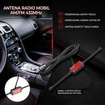 ACEIRMC Antena Radio Mobil AM FM Universal Car Antenna 433MHz 3M - AC3