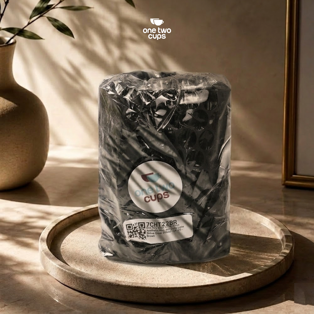 One Two Cups Gelas Kaca Aesthetic Kopi Teh Dirty Latte Stripe Glass 250ml - SH-25 Gambar produk One Two Cups Gelas Kaca Aesthetic Kopi Teh Dirty Latte Stripe Glass 250ml - SH-25 - Kemasan