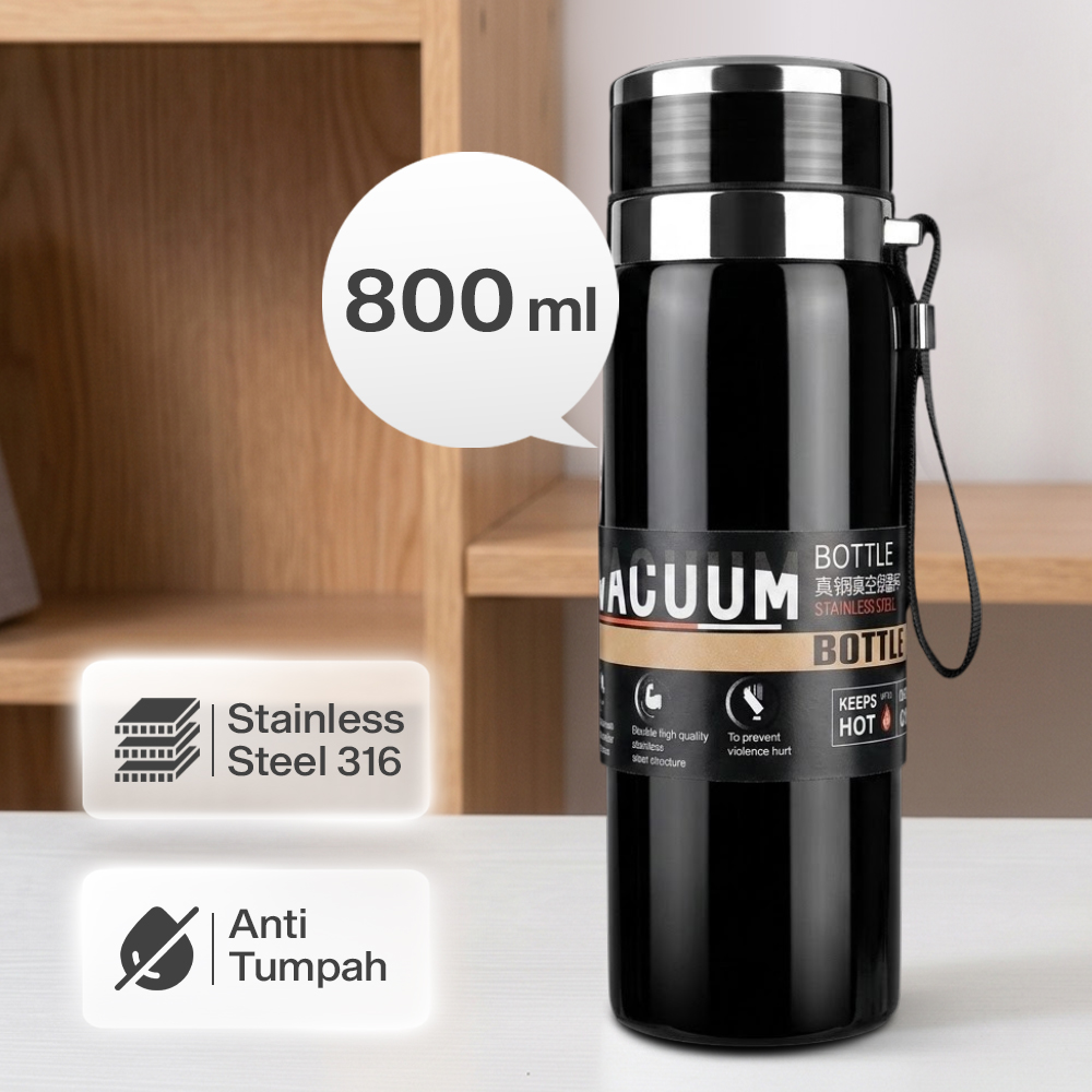 BOUTH Botol Minum Termos Tumbler Air Panas Dingin Stainless Steel 800ml - A1A9 Gambar produk BOUTH Botol Minum Termos Tumbler Air Panas Dingin Stainless Steel 800ml - A1A9 - Utama