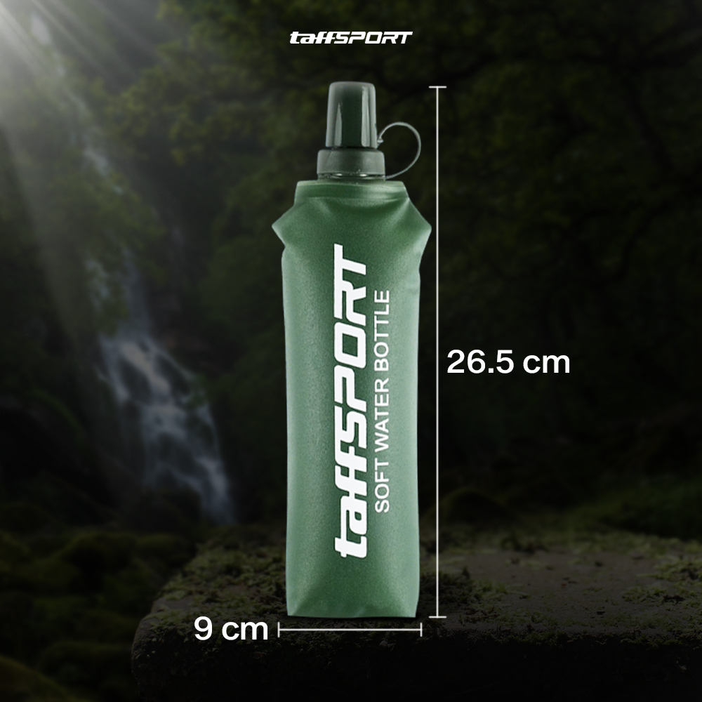 TaffSPORT Botol Minum Lipat Soft Flask Foldable Water Bottle TPU 500ml - TF-50 Gambar produk TaffSPORT Botol Minum Lipat Soft Flask Foldable Water Bottle TPU 500ml - TF-50 - 8