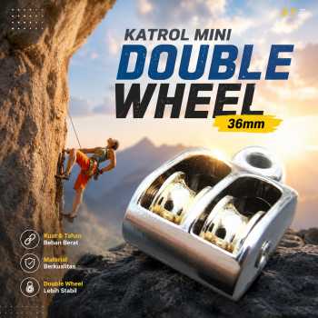 Gambar produk ASOL Katrol Kerekan Mini Swivel Pulley Double Wheel 36mm - RB36