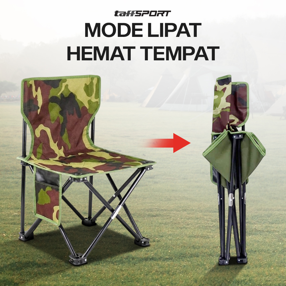Gambar produk TaffSPORT Kursi Lipat Portable Memancing Outdoor Fishing Chair S 33x33x53cm - AAN147 - 1