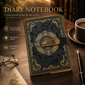 JESJELIU Buku Diary Notebook Catatan Jurnal 80GSM 200 Halaman - TD-460