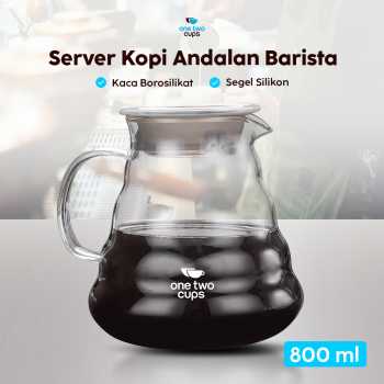 One Two Cups Coffee Server V60 Drip Pour Over Borosilicate Glass - SE101