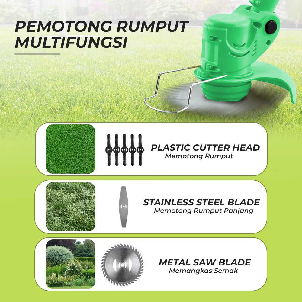 DEXCOM Mesin Pemotong Rumput Taman Grass Cutter with Battery 21V - HA-1821 Gambar produk DEXCOM Mesin Pemotong Rumput Taman Grass Cutter with Battery 21V - HA-1821 - 3