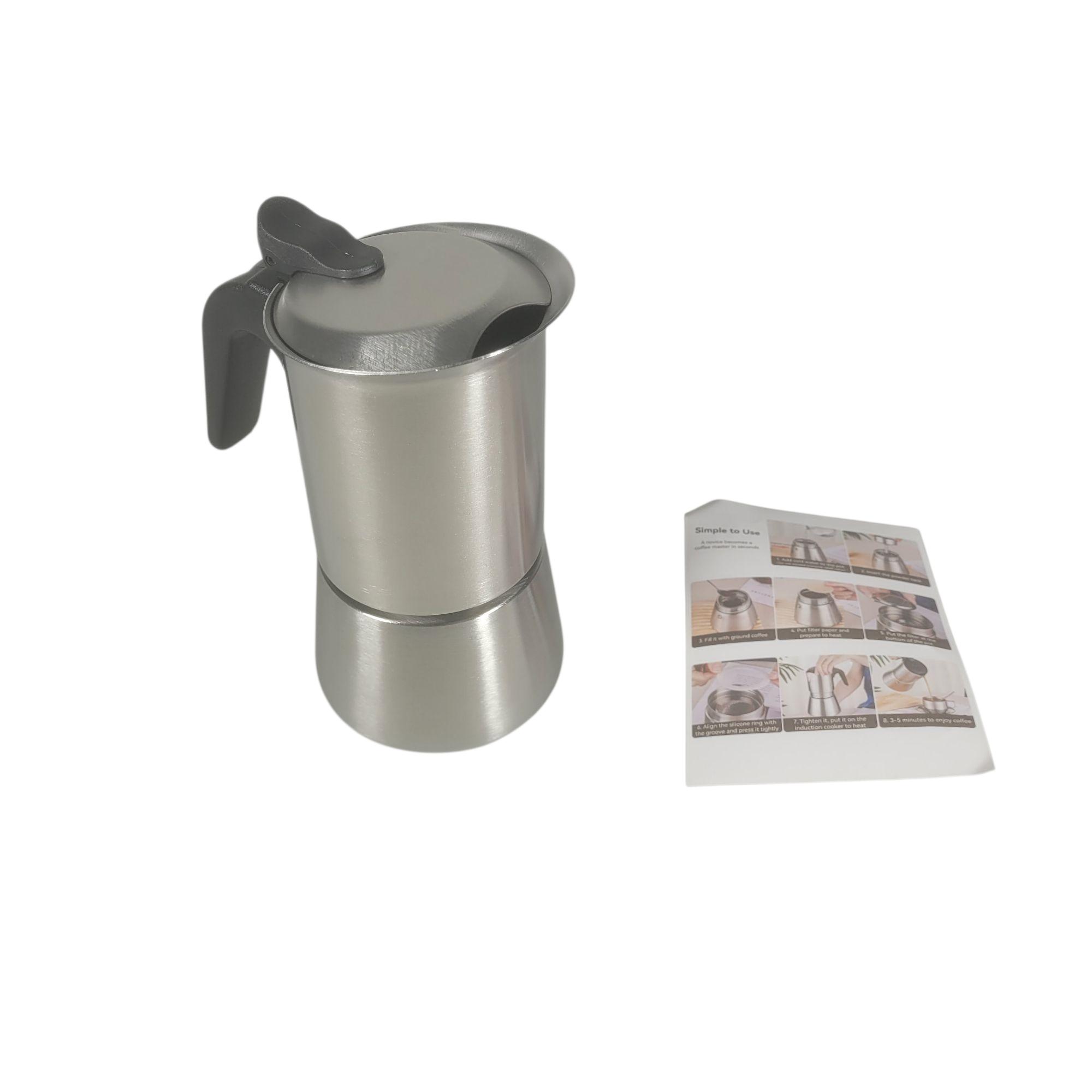 HSB Moka Pot Teko Kopi Espresso Coffee Maker Stovetop Dual Valve 200ml - Z60 Gambar produk HSB Moka Pot Teko Kopi Espresso Coffee Maker Stovetop Dual Valve 200ml - Z60 - 8