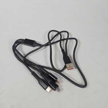 Gambar produk TKEY Kabel Charger Data 3in1 USB Type C Micro Lightning 66W 1.2M - T66 - 1